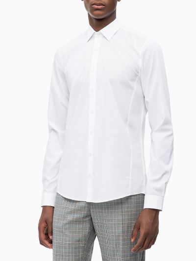 Calvin Klein Ruhák HU456459 | Calvin Klein Extra Slim Stretch Poplin Férfi Ing Fehér